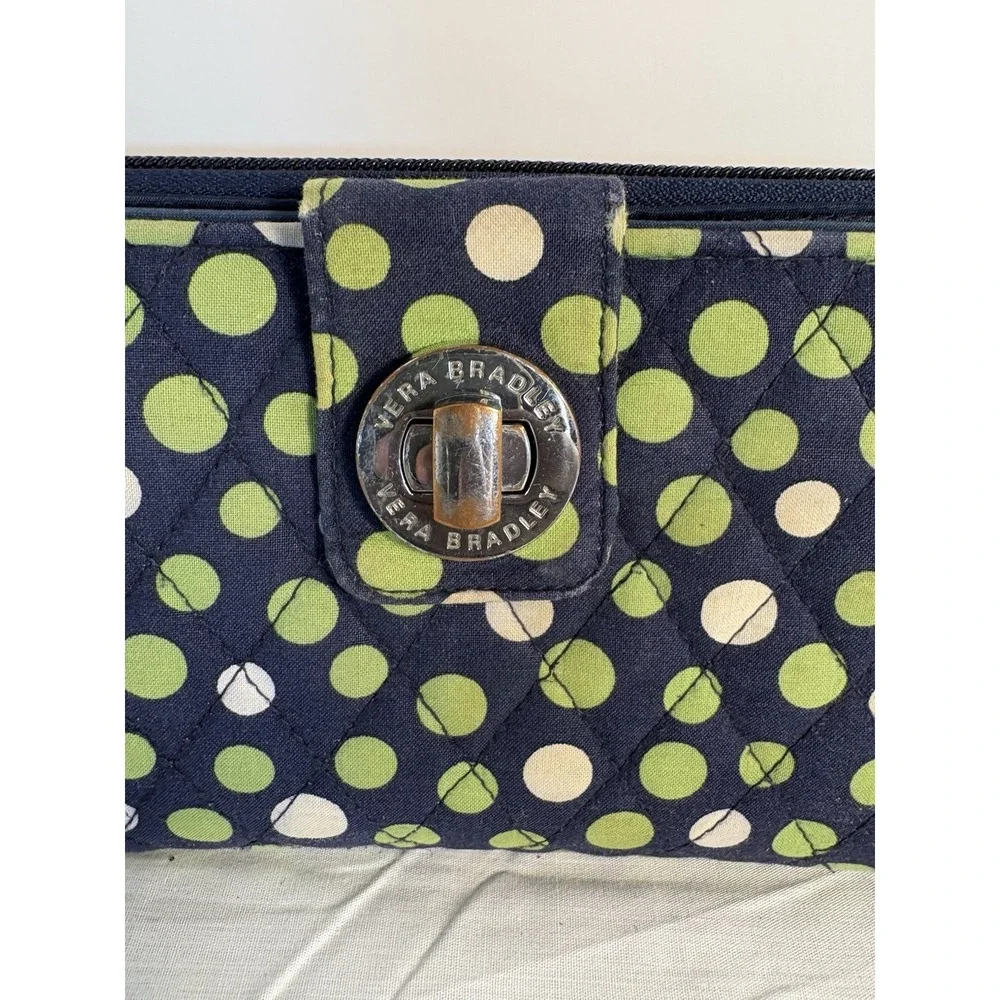 Vera Bradley Blue Green White Dot Women Wallet